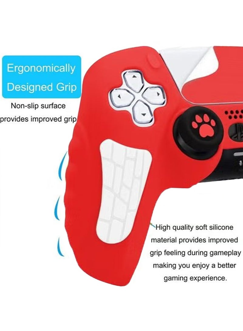 IINE Case Cover for PS5/PS5 Slim Wireless Controller for Dual Sense Leather Texture Soft Silicone Protection Anti-scratch Anti-fall Case Cover Electronic game Machine Accessories - Image 4